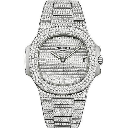 Patek Philippe Ladies Nautilus Iced Out Watch Patek Philippe Ladies Nautilus Iced Out Watch