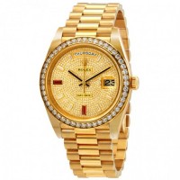 Day-Date 40 Automatic Gold Diamond Pave Dial Men's 18kt Yellow Gold President Watch Day-Date 40 Automatic Gold Diamond Pave Dial Men's 18kt Yellow Gold President Watch