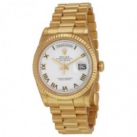 Day-Date White Dial 18K Yellow Gold President Automatic Men's Watch Day-Date White Dial 18K Yellow Gold President Automatic Men's Watch