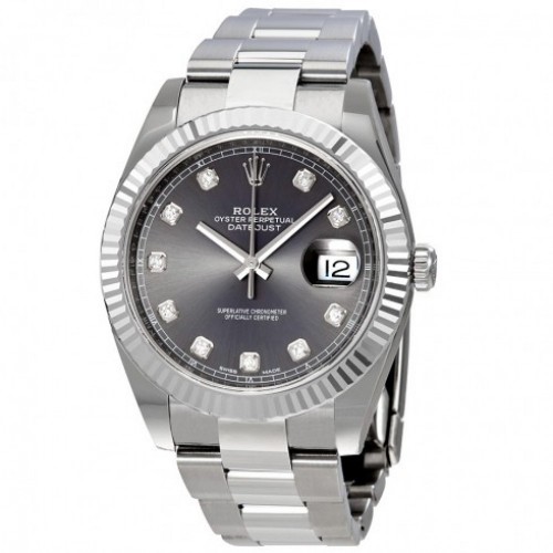 Datejust 41 Rhodium Diamond Dial Automatic Men's Watch Datejust 41 Rhodium Diamond Dial Automatic Men's Watch