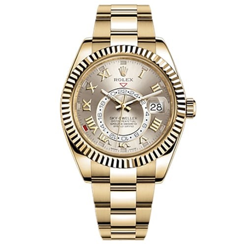 Rolex Sky-Dweller Silver Dial Automatic 18 ct yellow gold Mens Oyster Watch Rolex Sky-Dweller Silver Dial Automatic 18 ct yellow gold Mens Oyster Watch