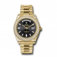 Rolex Day-Date 40 Black dial, Diamond Bezel, President bracelet, Yellow gold Watch 228348RBR bkbdp Rolex Day-Date 40 Black dial, Diamond Bezel, President bracelet, Yellow gold Watch 228348RBR bkbdp