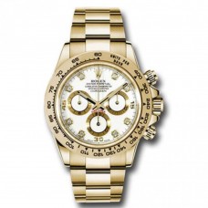 Rolex Cosmograph Daytona White Dial with Diamonds 18kt Yellow Gold Oyster bracelet Men’s Watch 116508 wd Rolex Cosmograph Daytona White Dial with Diamonds 18kt Yellow Gold Oyster bracelet Men’s Watch 116508 wd