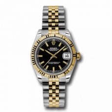 Rolex Datejust 31mm Black dial, Fluted Bezel, Steel and Yellow Gold Jubilee Bracelet, 178273 bkij Rolex Datejust 31mm Black dial, Fluted Bezel, Steel and Yellow Gold Jubilee Bracelet, 178273 bkij