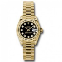 Datejust Lady - Gold President Yellow Gold - Fluted Bezel - President Datejust Lady - Gold President Yellow Gold - Fluted Bezel - President