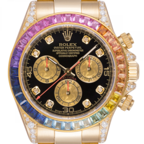 ROLEX CUSTOM DIAMONDS COSMOGRAPH DAYTONA BLACK DIAMOND DIAL BEZEL LUGS BRACELET MEN'S WATCH