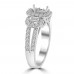 1.01 ct Ladies Round and Baguette Cut Diamond Semi Mounting Engagement Ring in 14 kt White Gold 1.01 ct Ladies Round and Baguette Cut Diamond Semi Mounting Engagement Ring in 14 kt White Gold