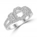 1.01 ct Ladies Round and Baguette Cut Diamond Semi Mounting Engagement Ring in 14 kt White Gold 1.01 ct Ladies Round and Baguette Cut Diamond Semi Mounting Engagement Ring in 14 kt White Gold