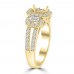 1.01 ct Ladies Round and Baguette Cut Diamond Semi Mounting Engagement Ring in 14 kt Yellow Gold 1.01 ct Ladies Round and Baguette Cut Diamond Semi Mounting Engagement Ring in 14 kt Yellow Gold