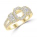 1.01 ct Ladies Round and Baguette Cut Diamond Semi Mounting Engagement Ring in 14 kt Yellow Gold 1.01 ct Ladies Round and Baguette Cut Diamond Semi Mounting Engagement Ring in 14 kt Yellow Gold