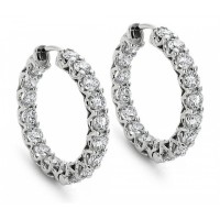 2.00 ct Round Cut Diamond Hoop Huggie Earrings 2.00 ct Round Cut Diamond Hoop Huggie Earrings