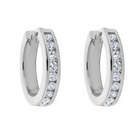 1.00 ct Ladies Round Cut Diamond Hoop Huggie Earrings 1.00 ct Ladies Round Cut Diamond Hoop Huggie Earrings