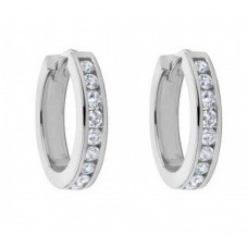 1.00 ct Ladies Round Cut Diamond Hoop Huggie Earrings 1.00 ct Ladies Round Cut Diamond Hoop Huggie Earrings