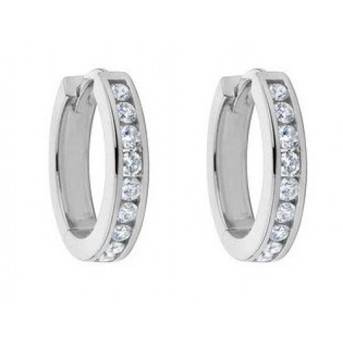 1.00 ct Ladies Round Cut Diamond Hoop Huggie Earrings 1.00 ct Ladies Round Cut Diamond Hoop Huggie Earrings