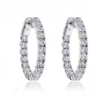 1.50 ct Ladies Round Cut Diamond Hoop Huggie Earrings 1.50 ct Ladies Round Cut Diamond Hoop Huggie Earrings