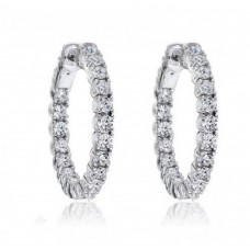 1.50 ct Ladies Round Cut Diamond Hoop Huggie Earrings 1.50 ct Ladies Round Cut Diamond Hoop Huggie Earrings