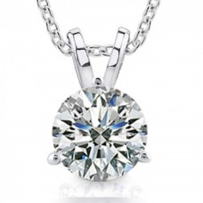 1.00 Ct Ladies Round Cut Diamond Solitaire Pendant Necklace 1.00 Ct Ladies Round Cut Diamond Solitaire Pendant Necklace